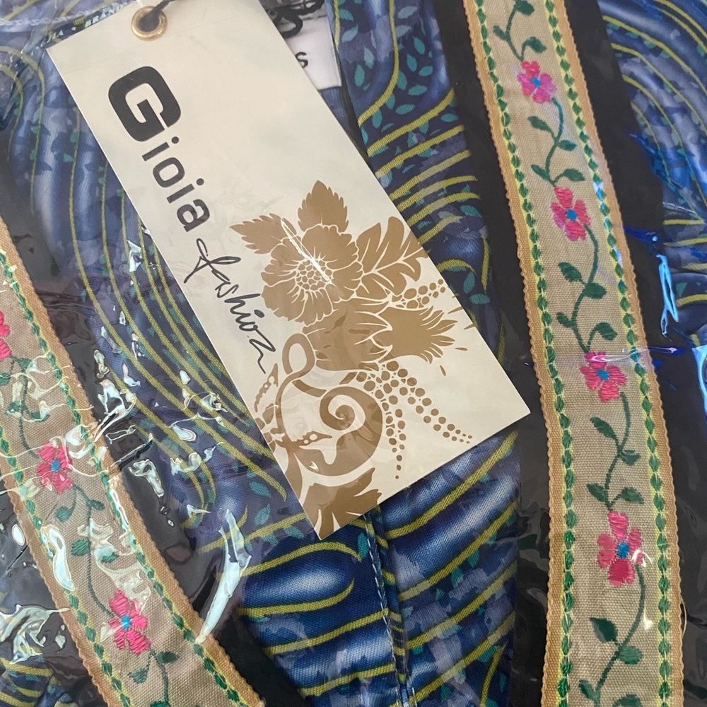 Blue Dress Floral Trim Swirl - Picture 5 of 5